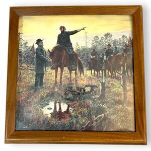 Mort Kunstler Print "The Last Meeting" Wood Framed 12" x 12" x 2.75"